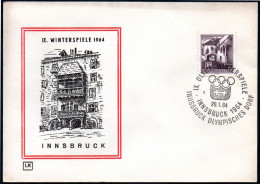 AUSTRIA INNSBRUCK 1964 - OLYMPIC WINTER GAMES INNSBRUCK '64 - OLYMPIC VILLAGE - CANCEL # 1 - G - Inverno1964: Innsbruck