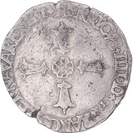 Monnaie, France, Henri IV, 1/4 D'écu à La Croix Feuillue De Face, 1591, La - 1589-1610 Heinrich IV.