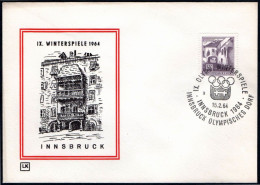 AUSTRIA INNSBRUCK 1964 - OLYMPIC WINTER GAMES INNSBRUCK '64 - OLYMPIC VILLAGE - CANCEL # 2 - G - Inverno1964: Innsbruck
