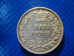 GB 6 Pence 1875  Die 46  Vf - H. 6 Pence