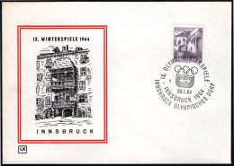 AUSTRIA INNSBRUCK 1964 - OLYMPIC WINTER GAMES INNSBRUCK '64 - OLYMPIC VILLAGE - CANCEL # 3 - G - Inverno1964: Innsbruck