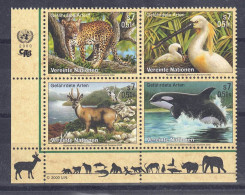 UNO Wien 2000 - Gefährdete Arten (VIII) - Fauna, Nr. 303 - 306 Zd., Postfrisch ** / MNH - Ungebraucht