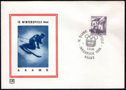 AUSTRIA AXAMS 1964 - IX OLYMPIC WINTER GAMES - INNSBRUCK '64 - CANCEL # 2 - G - Inverno1964: Innsbruck