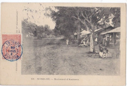 Madagascar No 67 Zébu Oblitération Cachet Bleu De Helville 1906 Sur Carte Postale De Nossi-Bé - Covers & Documents