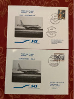 SAS Oslo Copenhagen Kobenhavn A/R 1980 - First Flight Airbus - Erstflug 1er Vol - Storia Postale