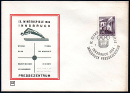 AUSTRIA INNSBRUCK 1964 - IX OLYMPIC WINTER GAMES - INNSBRUCK '64 - PRESS CENTRE - CANCEL # 2 - G - Winter 1964: Innsbruck