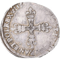 Monnaie, France, Henri III, 1/8 Ecu, 1589, Paris, TB+, Argent, Gadoury:485 - 1547-1559 Enrico II