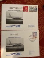 SAS Barcelona Kobenhavn Copenhague A/R 1980 - First Flight Airbus - Erstflug 1er Vol - Cartas & Documentos