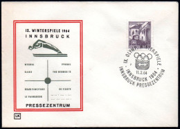 AUSTRIA INNSBRUCK 1964 - IX OLYMPIC WINTER GAMES - INNSBRUCK '64 - PRESS CENTRE - CANCEL # 7 - G - Hiver 1964: Innsbruck