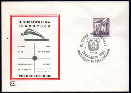 AUSTRIA INNSBRUCK 1964 - IX OLYMPIC WINTER GAMES - INNSBRUCK '64 - PRESS CENTRE - CANCEL # 8 - G - Inverno1964: Innsbruck