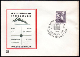 AUSTRIA INNSBRUCK 1964 - IX OLYMPIC WINTER GAMES - INNSBRUCK '64 - PRESS CENTRE - CANCEL # 9 - G - Winter 1964: Innsbruck