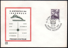 AUSTRIA INNSBRUCK 1964 - IX OLYMPIC WINTER GAMES - INNSBRUCK '64 - PRESS CENTRE - CANCEL # 11 - G - Winter 1964: Innsbruck