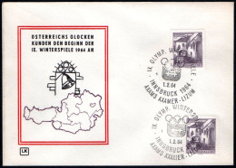 AUSTRIA AXAMS AXAMER - LIZUM 1964 - IX OLYMPIC WINTER GAMES - INNSBRUCK '64 - CANCELS # 1 & 5 - G - Invierno 1964: Innsbruck