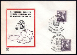 AUSTRIA AXAMS AXAMER - LIZUM 1964 - IX OLYMPIC WINTER GAMES - INNSBRUCK '64 - CANCELS # 3 & 5 - G - Inverno1964: Innsbruck