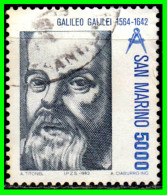 SAN MARINO ( EUROPA ) SELLO AÑO 1982 PIONEROS DE LA CIENCIA GALILEO GALILEI - Used Stamps