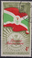 1963 Burundi Mi:BI 53A, Sn:BI 47, Yt:BI 54, Flag And Emblem From Burundi / 1. Jahrestag Der Unabhängigkeit - Gebraucht