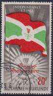 1963 Burundi Mi:BI 56A, Sn:BI 50, Yt:BI 57, Flag And Emblem From Burundi / 1. Jahrestag Der Unabhängigkeit - Gebraucht