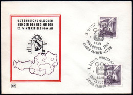 AUSTRIA AXAMS AXAMER - LIZUM 1964 - IX OLYMPIC WINTER GAMES - INNSBRUCK '64 - CANCELS # 7 & 5 - G - Inverno1964: Innsbruck