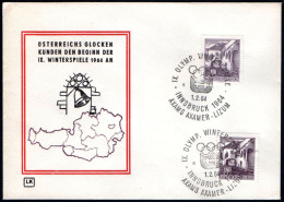 AUSTRIA AXAMS AXAMER - LIZUM 1964 - IX OLYMPIC WINTER GAMES - INNSBRUCK '64 - CANCELS # 8 & 5 - G - Winter 1964: Innsbruck