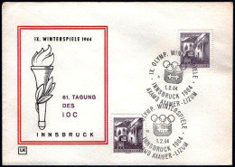 AUSTRIA AXAMS AXAMER - LIZUM 1964 - IX OLYMPIC WINTER GAMES - INNSBRUCK '64 - CANCELS # 10 & 5 - G - Inverno1964: Innsbruck