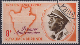 1963 Burundi Mi:BI 54A, Sn:BI 48, Yt:BI 55, King Mwami Mwambutsa IV,1. Jahrestag Der Unabhängigkeit - Gebraucht
