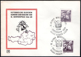 AUSTRIA AXAMS AXAMER - LIZUM 1964 - IX OLYMPIC WINTER GAMES - INNSBRUCK '64 - CANCELS # 12 & 5 - G - Inverno1964: Innsbruck