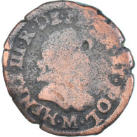 Monnaie, France, Henri III, Double Tournois, 1592, Toulouse, TB, Cuivre - 1574-1589 Enrico III