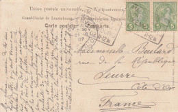 LUXEMBOURG CP 1907 AMBULANT TROIS RIVIERES LUXEMBOURG - 1906 Guillermo IV
