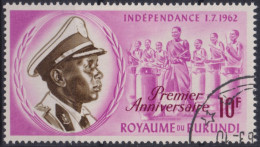 1963 Burundi  Mi:BI 55A, Sn:BI 49, Yt:BI 56, King Mwami Mwambutsa IV,1. Jahrestag Der Unabhängigkeit - Usados