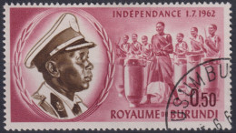 1962 Burundi Mi:BI 25A, Sn:BI 25, Yt:BI 26, King Mwami Mwambutsa IV, Unabhängigkeit - Used Stamps