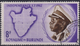 1962 Burundi Mi:BI 30A, Sn:BI 30, Yt:BI 31, King Mwami Mwambutsa IV, Unabhängigkeit - Used Stamps