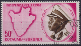 1962 Burundi Mi:BI 33A, Sn:BI 33, Yt:BI 34, King Mwami Mwambutsa IV, Unabhängigkeit - Oblitérés