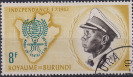 1962 Burundi  Mi:BI 40A, Sn:BI 40, Yt:BI 41, WHE-Marke/König Mwambutsa/Karte / Kampf Gegen Malaria - Used Stamps