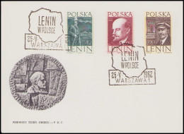 Poland 1962 FDC / Lenin And His Concept, Communism, Philatelic Exhibition, Warsaw, Lenin In Poland, P49 - Lénine