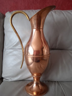 Grand Vase En Cuivre L. Lecellier Villedieu H 44 Cm 1111 G - Kupfer