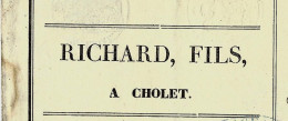1854  LETTRE DE VOITURE ROULAGE TRANSPORT Richard Fils Cholet  Balle Tissus Pour Revert à Montlieu Charente - 1800 – 1899