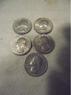 5 X Quarter Dollar "Washington Liberty" (Lot2) - Andere & Zonder Classificatie