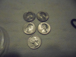 5 X Quarter Dollar "Washington Liberty" (Lot3) - Andere & Zonder Classificatie