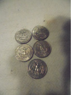 5 X Quarter Dollar "Washington Liberty" (Lot5) - Sonstige & Ohne Zuordnung