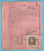 PROTET DE NON PAYEMENT D'EFFET Affr. 289 (10Fr)  Obl. ST-JORIS-WEERT / WEERT-ST-GEORGES (perfo Réglementaire Du Timbre) - 1929-1941 Big Montenez