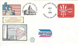 Envellope Voyage Du Pape Jean Paul II ETATS UNIS Entiers Postaux - 1961-80