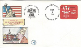 Envellope Voyage Du Pape Jean Paul II ETATS UNIS Entiers Postaux - 1961-80