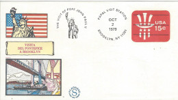 Envellope Voyage Du Pape Jean Paul II ETATS UNIS Entiers Postaux - 1961-80