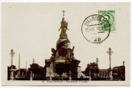 Spain 1932 RPPC Postcard Valladolid - Monumento A Colon (Columbus); Scott 517 - 10c. Joaquin Costa - Valladolid