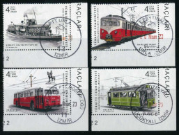 Türkiye 2022 Mi 4682-4685 Nostalgic Means Of Transportation: Train, Tram, Railways, Bus, Trolleybus, Passenger Ferry - Usati