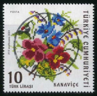 Türkiye 2023 Mi 4731 Cross-Stitch Embroidery | Textured Fabric, Canvas (Kanaviçe), Textile | Flowers - Usati