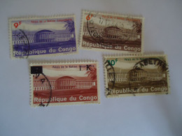 CONGO USED   STAMPS  4 BUILDING ONE OVERPRINT - Otros & Sin Clasificación