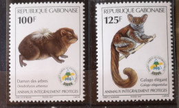 Gabun 1997 Wildtiere Mi 1370/72** Aber Nur Die 2 Säuger Im Angebot - Gabon (1960-...)