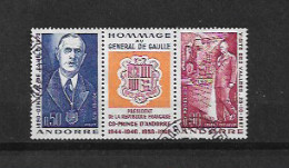 Andorre Timbres De 1972 N°225A (triptyque) Oblitéré - Gebraucht