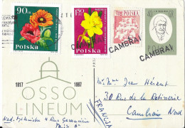 POLOGNE 1967, ENTIER POSTAL ILLUSTRE MUSEE OSSOLINEUM DE WROCLAW, GRIFFE LINEAIRE CAMBRAI, RARE VOIR LE SCANNER - Briefe U. Dokumente